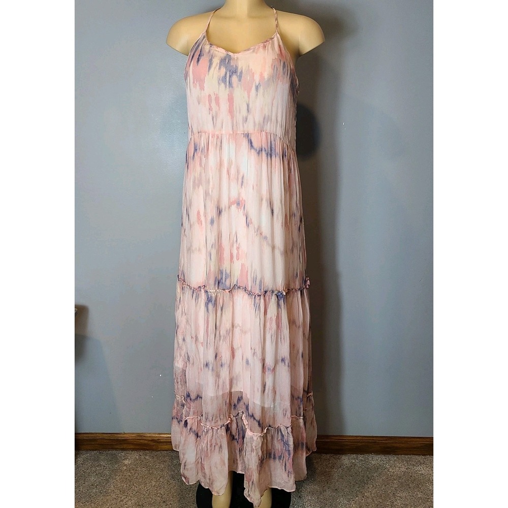Tart Beachy Dreamy Maxi Dress Women Size XS Tiered Colorful Artsy Resort Boho